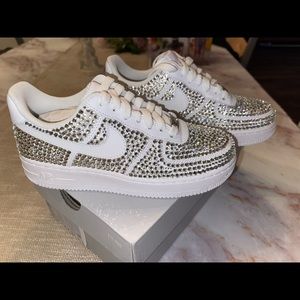 Custom crystal Nike Air Force 1 sneakers womens sz 6